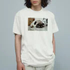 Life with あにまる🐨✨のおねむなパグくん Organic Cotton T-Shirt