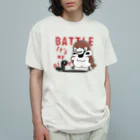 イラスト MONYAAT のスズメがちゅん　BATTLEちゅん オーガニックコットンTシャツ