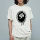 Alba spinaのエケベリア モノクロ オーガニックコットンTシャツ