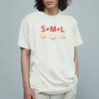 イラスト MONYAAT のML002 SMLTシャツのりんごすたぁ*輪切りのリンゴ オーガニックコットンTシャツ