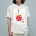 フジリンゴ族のお店のりんご飴の成仏 オーガニックコットンTシャツ