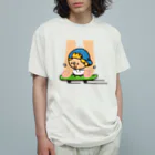 つぶっちーズのスケボーつぶっちと人。 Organic Cotton T-Shirt