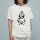 Satoshi MatsuuraのCat Samurai monochrome オーガニックコットンTシャツ