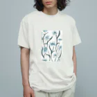 hnnnのflower2 w/ letters オーガニックコットンTシャツ