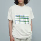 OfficeIwachanのチェックB オーガニックコットンTシャツ