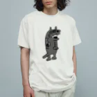 ぴょろりんちょ🐤のやべえ柄のキテレツねこ（魚柄） オーガニックコットンTシャツ