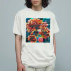 福陀落海灣公司の台湾花布 オーガニックコットンTシャツ