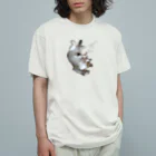 26giの花じゃれねこ オーガニックコットンTシャツ