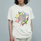 monbulanの小鳥たちのプリティーヒップパーティー オーガニックコットンTシャツ