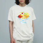 しんま みさんの純喫茶ブルーラビット　プリンアラモード(正面) オーガニックコットンTシャツ