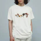 Yショップニシ　木崎湖畔からこんにちはの本シメジと雑キノコたち オーガニックコットンTシャツ