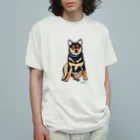 woohlaの縁側の柴犬 オーガニックコットンTシャツ