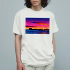 GALLERY misutawoのオーストラリア 夕暮れのヘンリービーチ桟橋 オーガニックコットンTシャツ