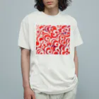 MUGURa-屋の無題・赤 オーガニックコットンTシャツ