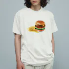 パスプラStoreのハンバーガー オーガニックコットンTシャツ