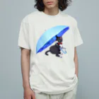香山の傘と猫 オーガニックコットンTシャツ