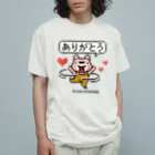 イラスト MONYAAT のぴんくまにあのありがとう オーガニックコットンTシャツ