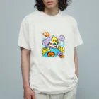 Cody the LovebirdのChubby Bird サンゴ礁を守ろう！　オカメインコと海のお友達 オーガニックコットンTシャツ