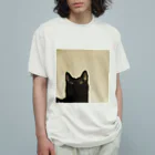 nennekozouのにょろねこ オーガニックコットンTシャツ