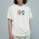アーモンド🐴🐣の橙と青の女の子 Organic Cotton T-Shirt