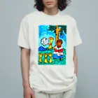 だるまキャットのカップ４くん（小アルカナ） オーガニックコットンTシャツ