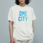 JIMOTOE Wear Local Japanの青梅市 OME CITY ロゴブルー オーガニックコットンTシャツ