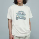 サメ わりとおもいのハンドルをにぎるサメ オーガニックコットンTシャツ