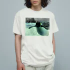 ペンギンの写真のコウテイペンギン　写真　リアル オーガニックコットンTシャツ