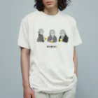 ビールとアート TM-3 Designの偉人 × BEER（三人の音楽家）黒線画 オーガニックコットンTシャツ