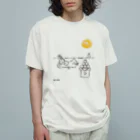 Nezumi Cafeのうさぎの月見2ver. オーガニックコットンTシャツ