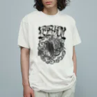 Y's Ink Works Official Shop at suzuriのRising sun Crow (Black Print) Organic Cotton T-Shirt