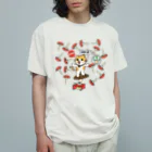 楽猫楽描しげ屋のキノコ神（ベニテングダケ） オーガニックコットンTシャツ