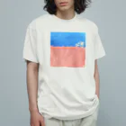 しえ*shopの土手<自転車・ピンク> オーガニックコットンTシャツ