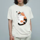 まこーた商店📦のコミックタッチ三毛ちゃん🧡🤍🤎〘カラー 〙 オーガニックコットンTシャツ