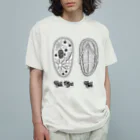 LalaHangeulのゾウリとゾウリムシ　ハングル オーガニックコットンTシャツ