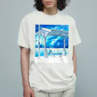 始発ちゃんの星の降る駅 オーガニックコットンTシャツ