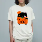 くろねこClochetteのかぼちゃくろねこ オーガニックコットンTシャツ