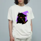 くろねこClochetteの魔女くろねこ オーガニックコットンTシャツ