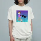 こまとごまの孫のトナカイOBA3(おばさん) オーガニックコットンTシャツ