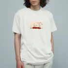 まつげちゃんのおみせのおさげの赤まつげちゃん オーガニックコットンTシャツ