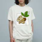 脂身通信Ｚの秋田県産の松茸（スライス） オーガニックコットンTシャツ