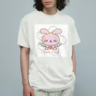 Anela’Eheuの天使のうさぎハピバニちゃん Organic Cotton T-Shirt