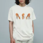 いきもの大好き！ほほえみフレンズのシカの仲良しトリオ オーガニックコットンTシャツ