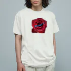 Dectech.stylesの100 red rose オーガニックコットンTシャツ