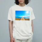 ねこまくらの佐渡島・佐和田海岸の桟橋 Organic Cotton T-Shirt