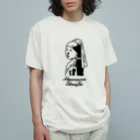 HermannStrasseのイラスト絵画：フェルメールとフトアゴヒゲトカゲ オーガニックコットンTシャツ