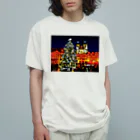 GALLERY misutawoのプラハ 夜のクリスマスツリーとティーン教会 オーガニックコットンTシャツ