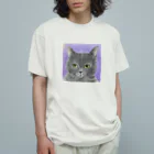 studio-egumianのneko neko okao ふくちゃん オーガニックコットンTシャツ