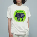 LalaHangeulのBaby Malayan tapir(マレーバクの子供) オーガニックコットンTシャツ