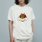 Draw freelyの突き破るリス オーガニックコットンTシャツ